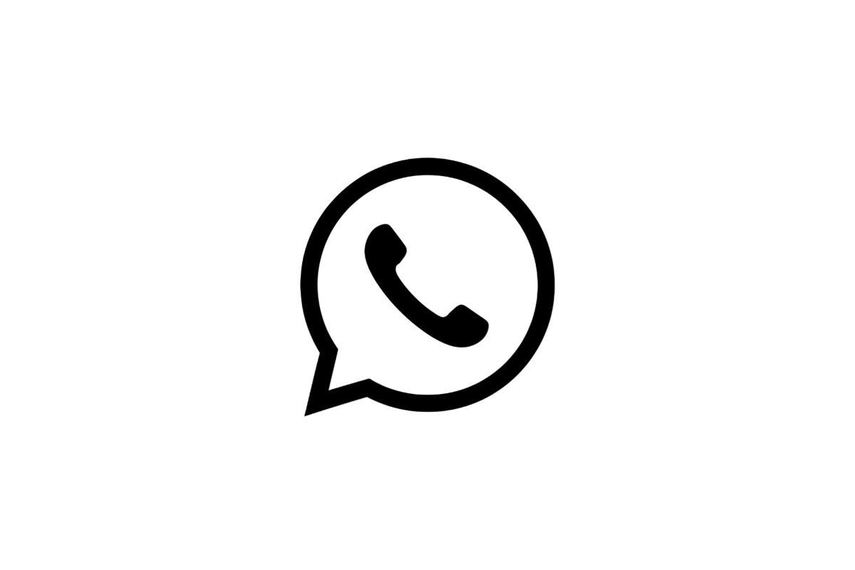 Dame un logo en blanco y negro de WhatsApp