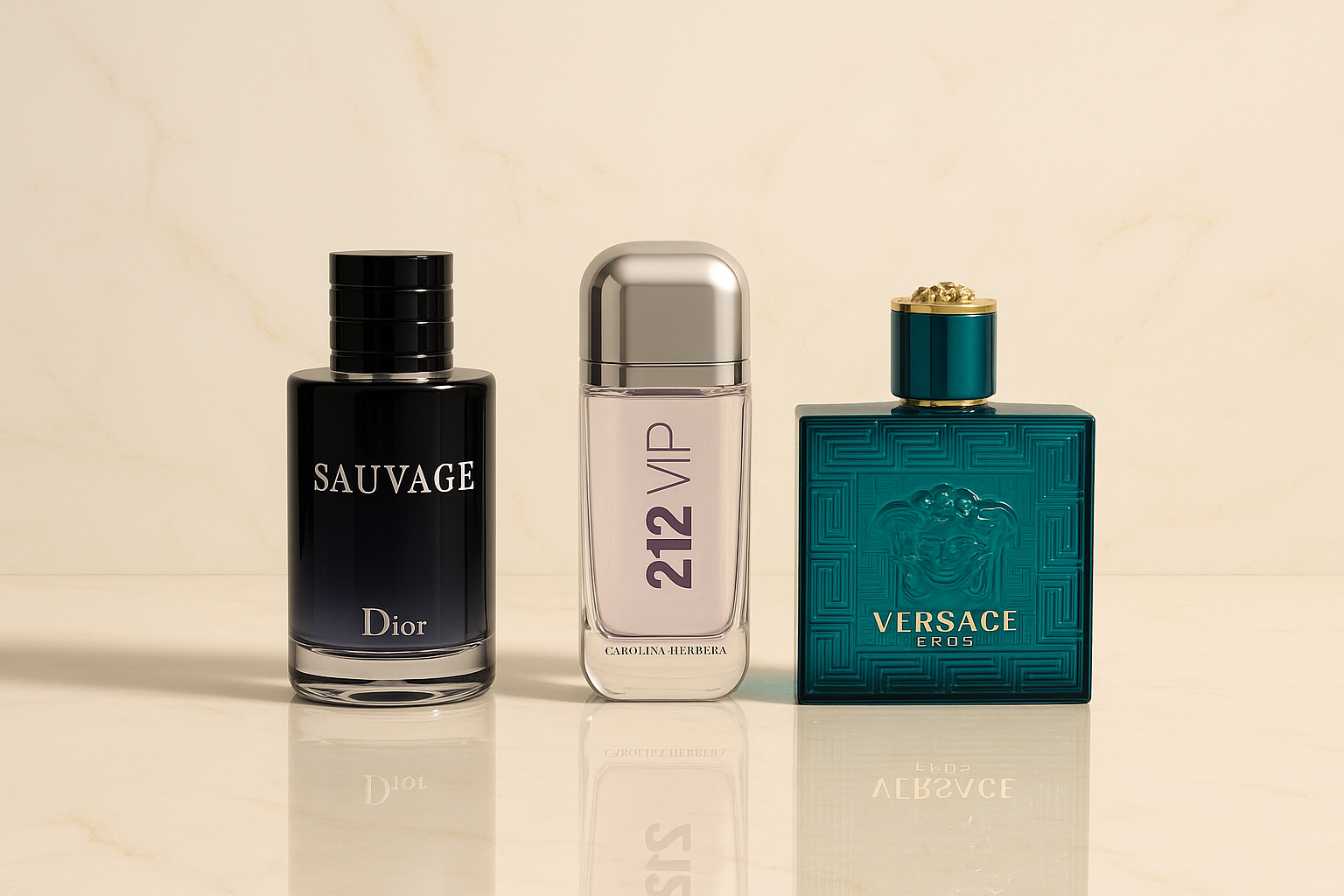 Dior Sauvage , 212 vip , Versace eros